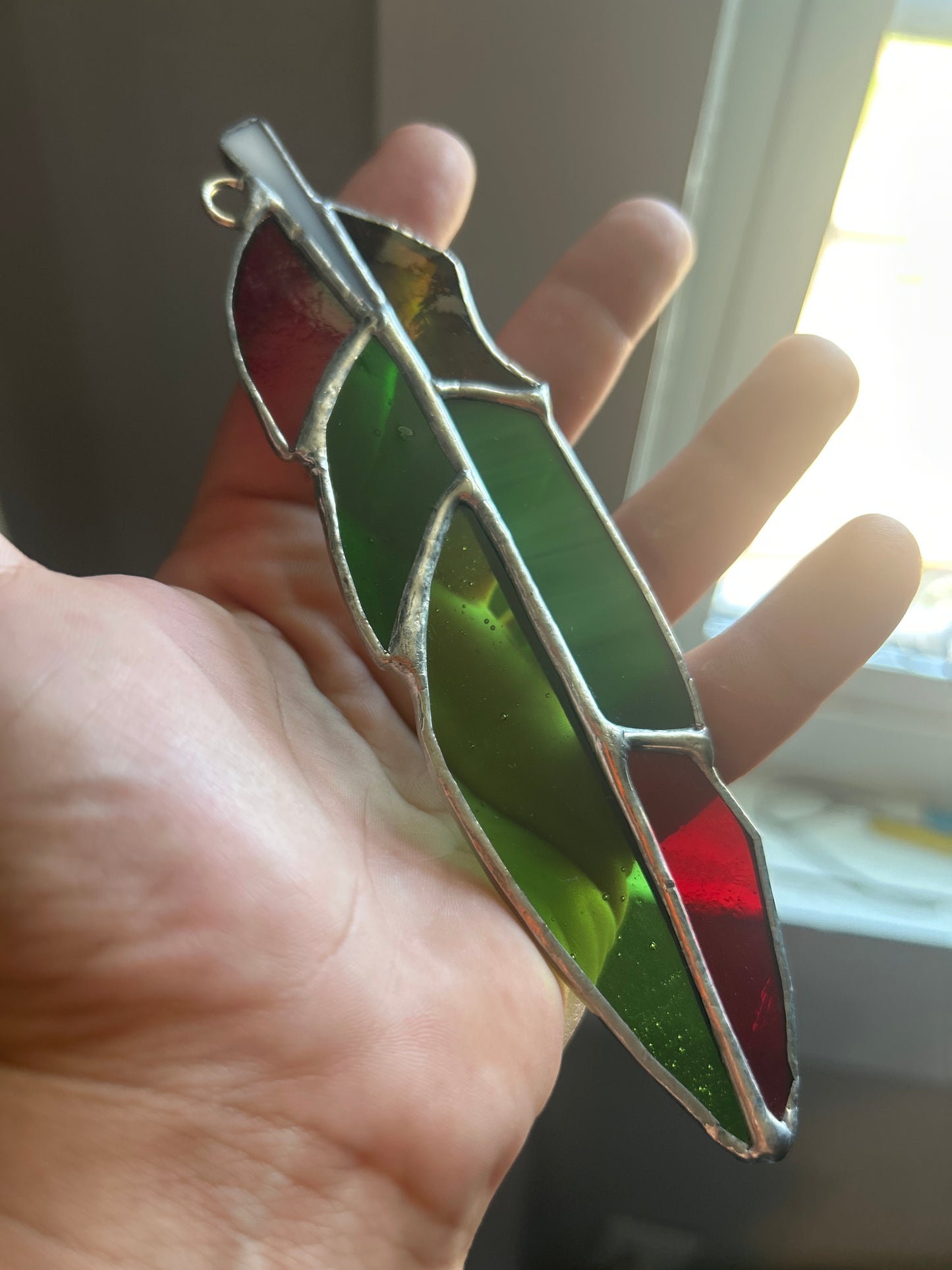 Red and Green Feather